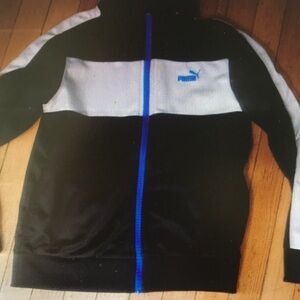 Puma Black and White Jacket with Blue Accents